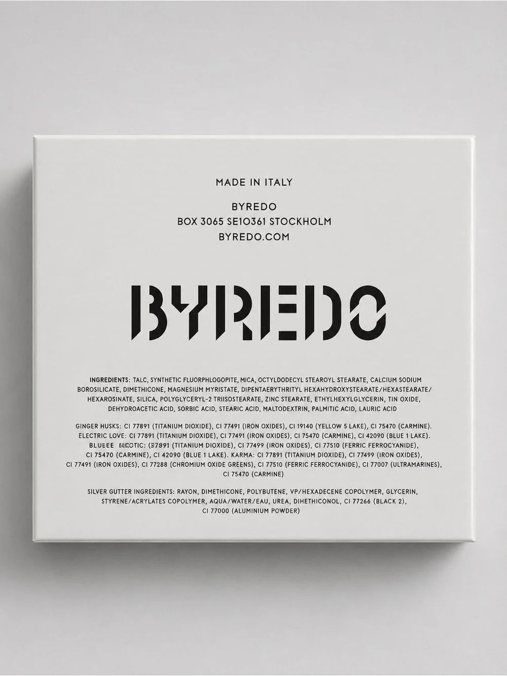 Byredo Sciomancer Eyeshadow Palette — Copper, Purple, Teal, Olive, Gunmetal
